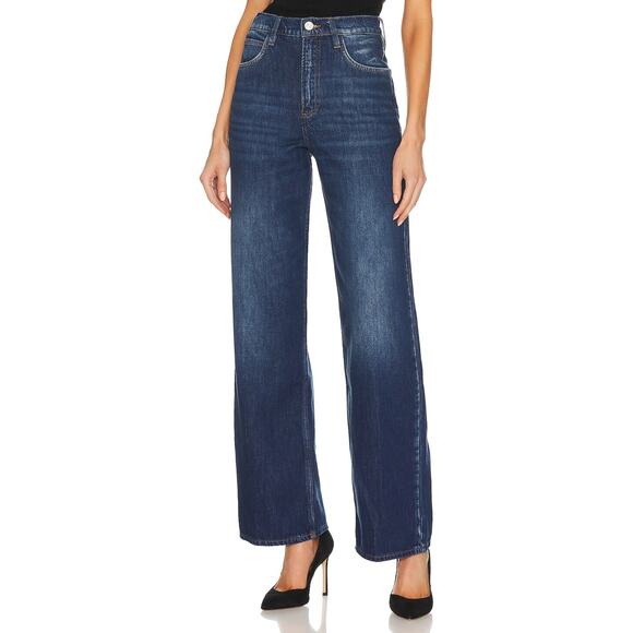 Frame 'Le' Blue Cotton High N Tight Wide Leg Denim Jean Size 23